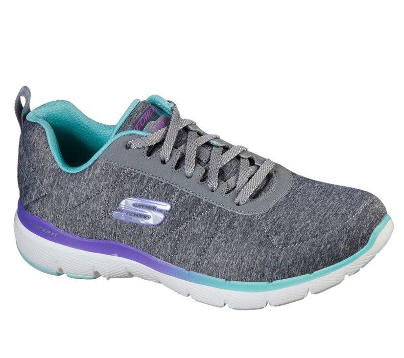 Skechers Dam Grå/Olika Färger Sneakers - Flex Appeal 3.0 - Fan Craze - Sverige (JHNBC-6495)